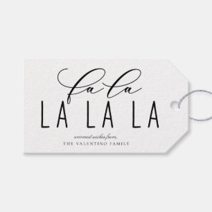 Festive Fa La La Golden Polka Dot Holiday Gift Tags