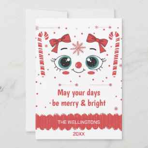 Festive Face Christmas - Merry & Bright Holiday Card