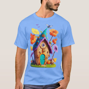 Festive Fairy Dwelling Halloween House Colouring P T-Shirt