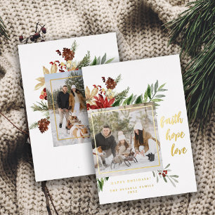 Festive Faith Hope Love 2-Photo Christmas  