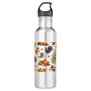 Festive Fall Harvest Watercolor Pattern Classic T- 710 Ml Water Bottle