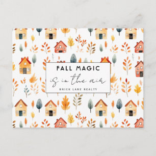 Festive Fall Leaves House Realty Promotional Postcard