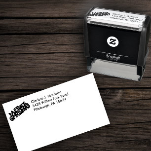 Festive Fancy Letters Merry Christmas Stars Self-inking Stamp