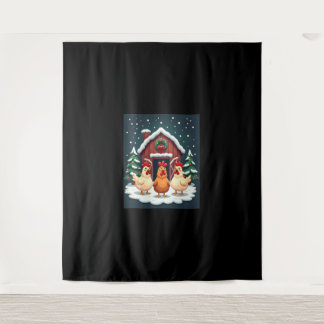 Festive Farmyard Chicken Tapestry