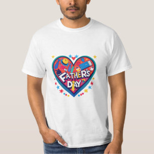 Festive Father's Day Hat – Bright Heart Design for T-Shirt