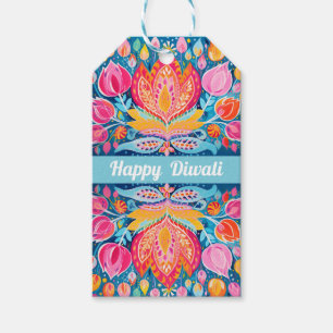 Festive Fauvist Diwali Greetings Gift Tags