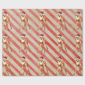 Festive Fawn Candy Cane Wrapping Paper