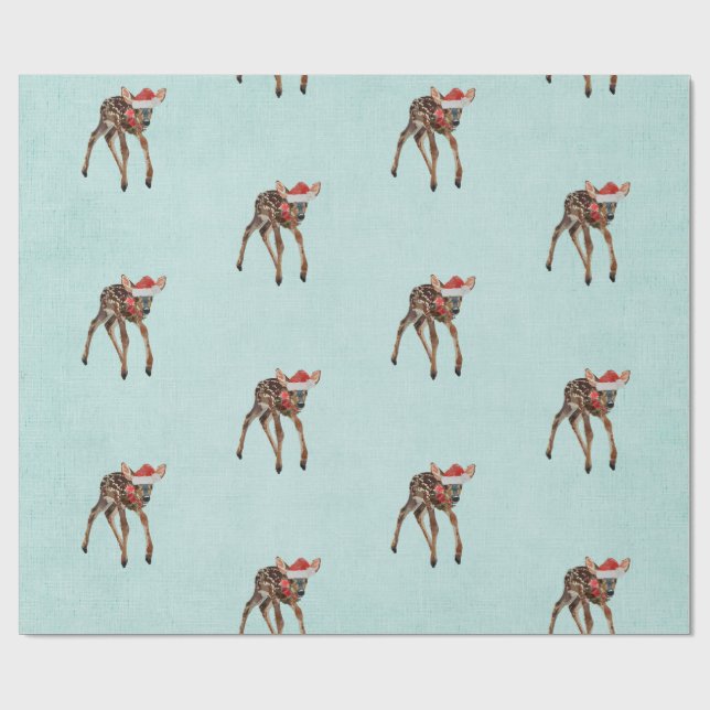 FESTIVE FAWN Wrapping Paper (Flat)