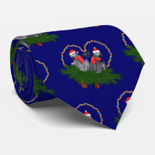 Festive Featherballs Tie (Navy)