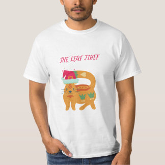 Festive Feline Mischief: The Leaf Thief T-Shirt