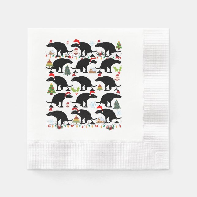 Festive Fido Funny Christmas Napkin (Front)