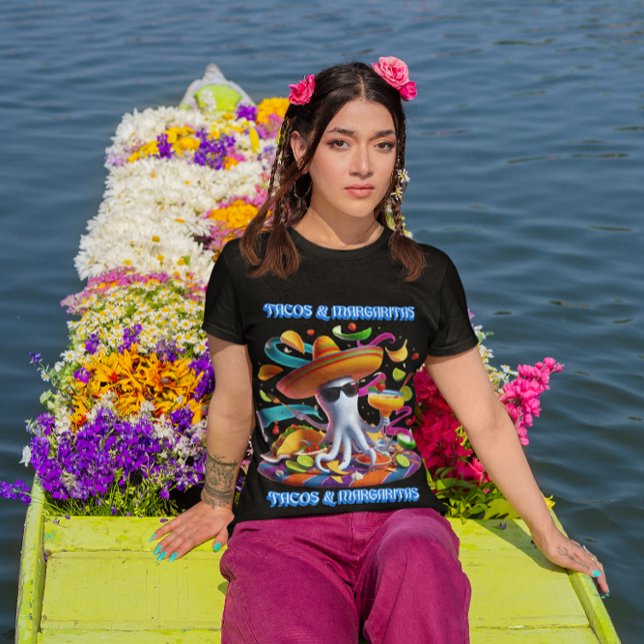 Festive Fiesta Flavours tacos and margaritas T-Shirt (Creator Uploaded)
