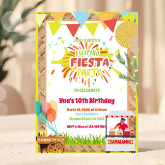 Festive Filipino Fiesta Birthday Invitation