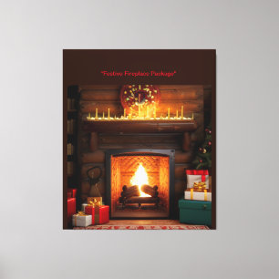 Festive fireplace decor
