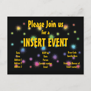 Festive firework invitations - customisable