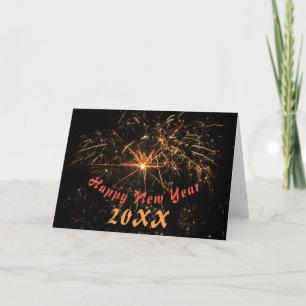 Festive Firework Photo Happy New Year 2023 Holiday Card