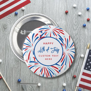 Festive Fireworks Custom 4th of July Party 6 Cm Round Badge
