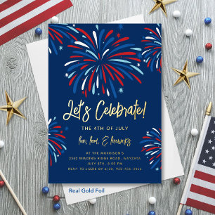 Festive Fireworks Festive July 4th Party Real Gold