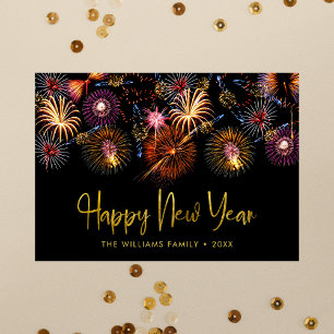 Festive Fireworks Happy New Year 2026 Photo  Holiday Card