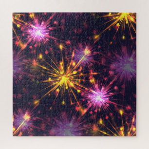 Festive fireworks of hearts jigsaw puzzle