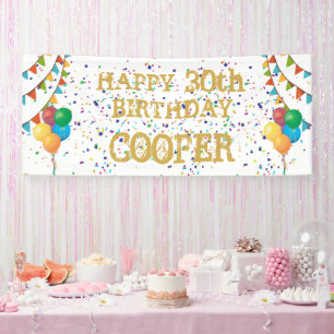 Festive Flair: Personalised Confetti Birthday Bann Banner