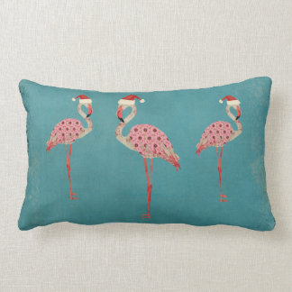 Festive Flamingos Lumbar Pillow