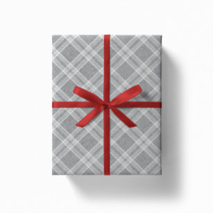 Festive flannel plaid wrapping paper - snowflake