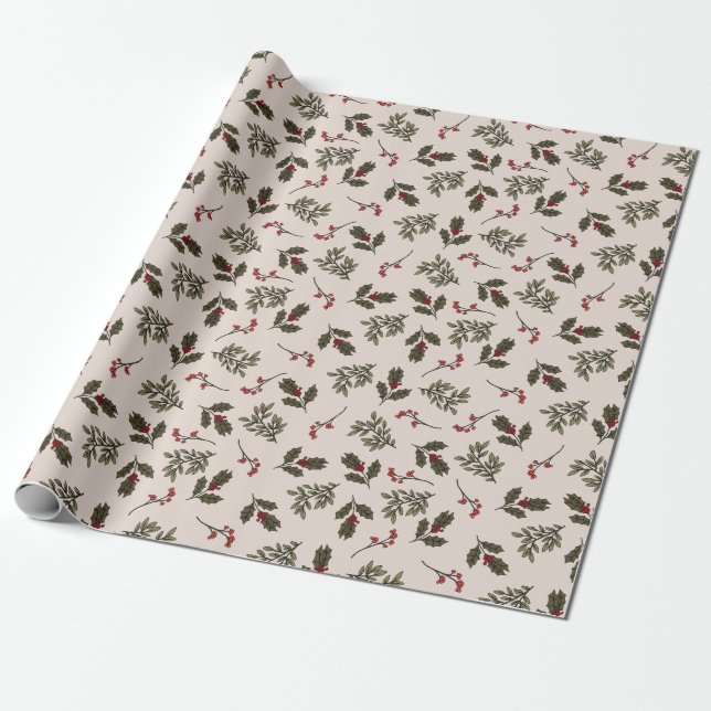 Festive Flora Wrapping Paper (Unrolled)