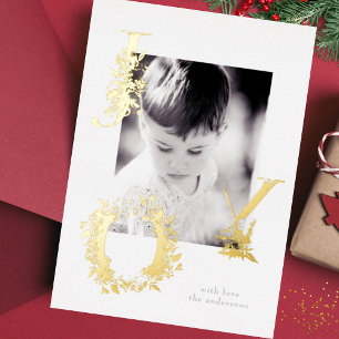 Festive Floral Alphabet Gold JOY Photo