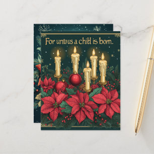 Festive Floral Candles Bible Verse Scrapbook Paper