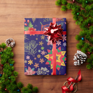 Festive Floral Christmas -Holiday Wrapping Paper