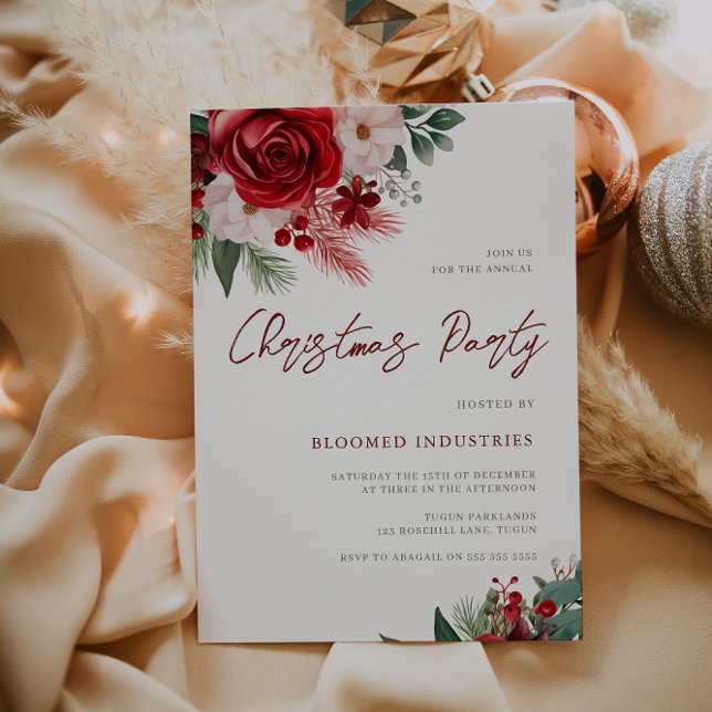 Festive Floral Elegance: A Christmas Soirée Invitation (Creator Uploaded)