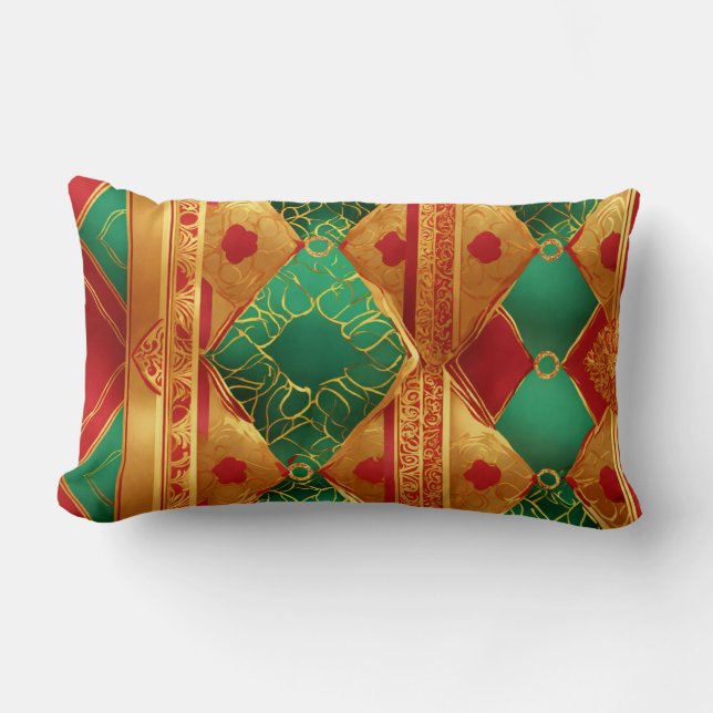 Festive Floral Elegance Throw Pillow (Front)