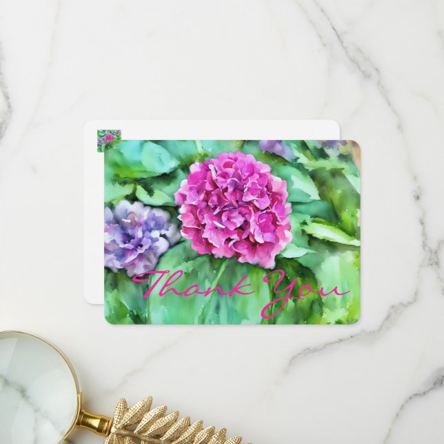 Festive Floral Thank You  Card (Front/Back In Situ)