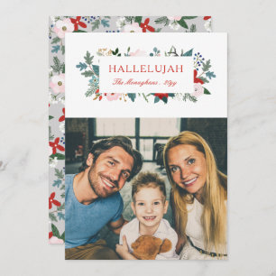 Festive Florals Photo Holiday Card