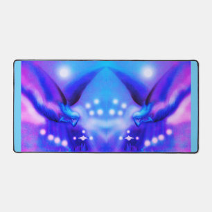 Festive flying angels desk mat