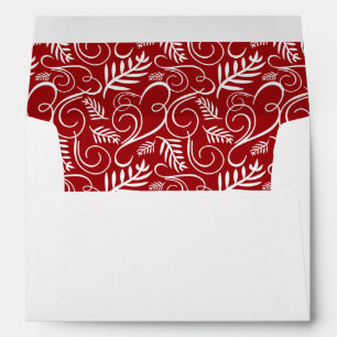 Festive Foliage Deco Frame Red Holiday Envelope