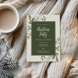 Festive Foliage Frame Christmas Party Invitation