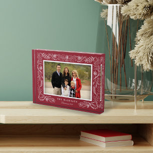 Festive Foliage Framed Holiday Photo Block