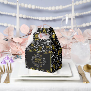 Festive Foliage Gold Art Deco Vintage Chic Holiday Favour Box