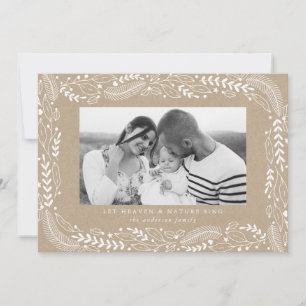 Festive Foliage Kraft Holiday Photo Card
