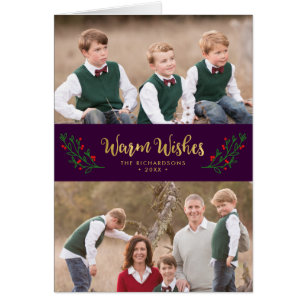 Festive Foliage Warm Wishes Holiday Photo