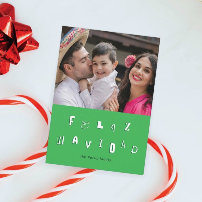 FESTIVE FONT FELIZ NAVIDAD PHOTO HOLIDAY CARD (Creator Uploaded)