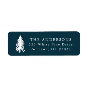 Festive Forest Navy Holiday Address Labels