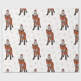 FESTIVE FOX & OWL Wrapping Paper