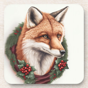 Festive Fox Winter Holidays/Christmas Coasters