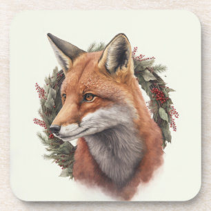 Festive Fox Winter Holidays/Christmas Coasters