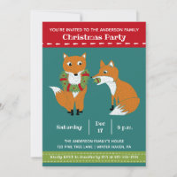 Festive Foxes Cute Christmas Party