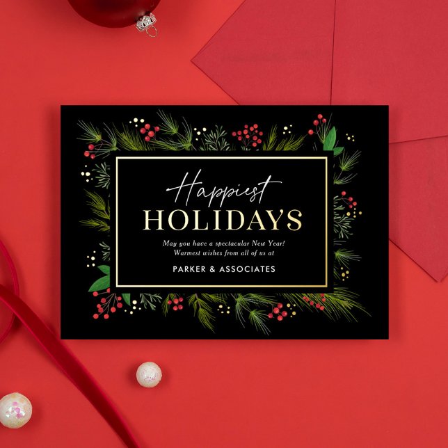 Festive Frame REAL FOIL Business Holiday Card (Creator Uploaded)