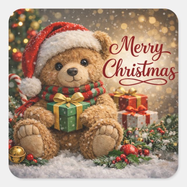 Festive Fred Square Sticker (Front)